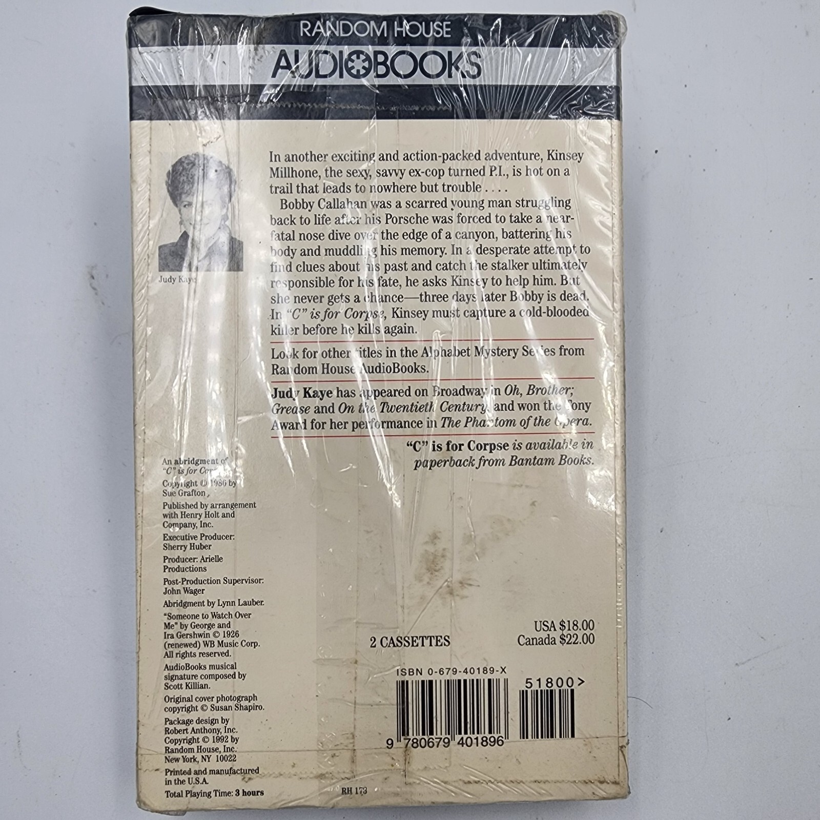 «C» Is For Corpse By Sue Grafton Cassette Tape Audio Book — Abridged Version