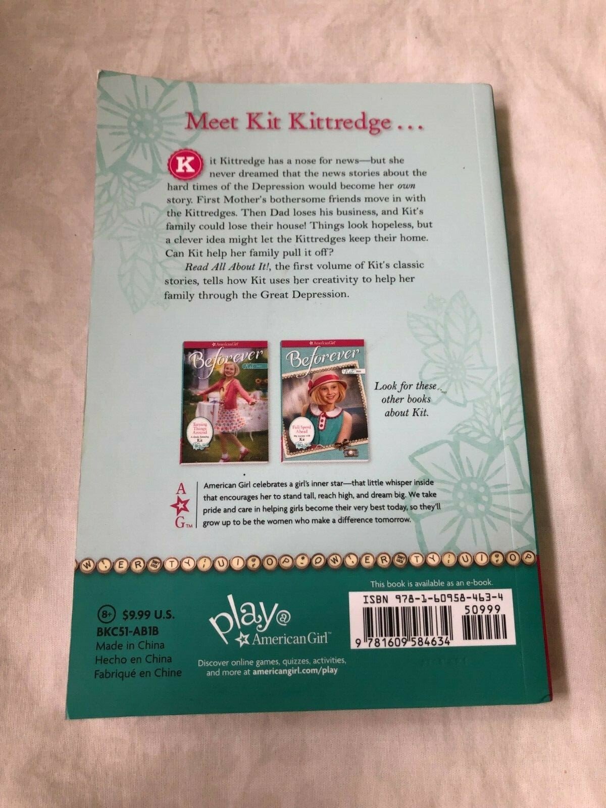 American Girl Doll Book Beforever Kit 1934 Read All About It! by Valerie Tripp
