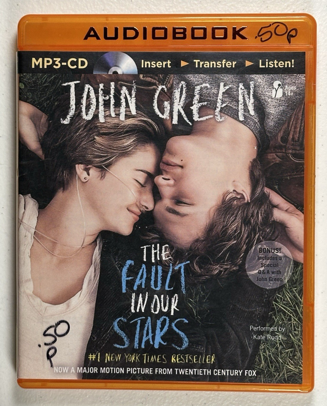 John Green — The Fault in Our Stars (mp3-CD Audiobook) Movie Poster Cover