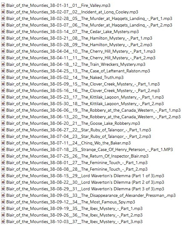 BLAIR OF THE MOUNTIES 34 Choice Old Time Radio Shows OTR MP3 On USB Flash Drive
