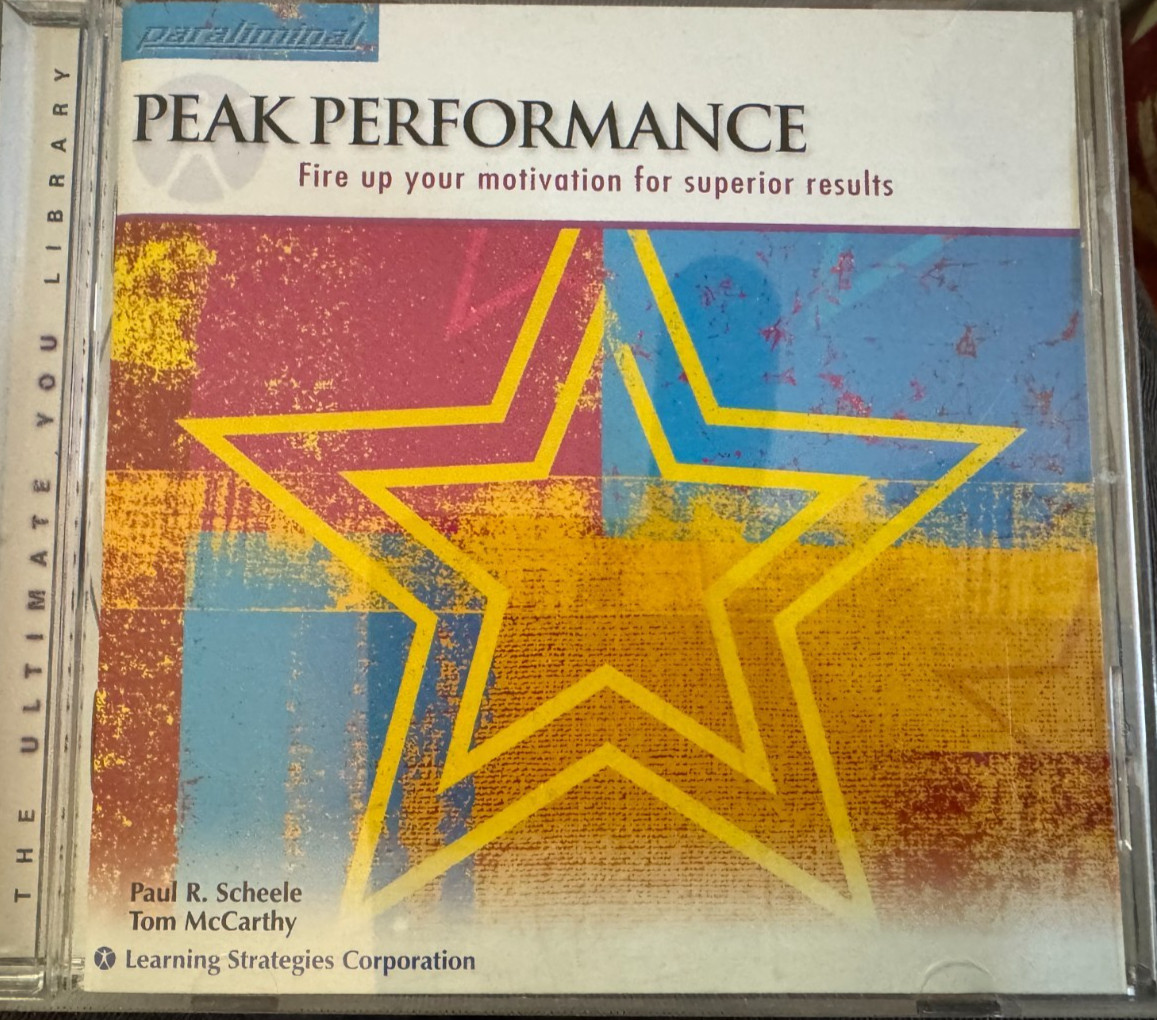 PARALIMINAL PEAK PERFORMANCE — PAUL R SCHEELE & TOM McCARTHY CD AUDIO BOOK