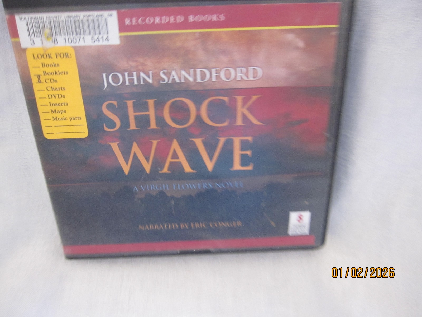 Shock Wave by John Sandford/ a Virgil Flowers Novel book on CD/ 8 CD’s