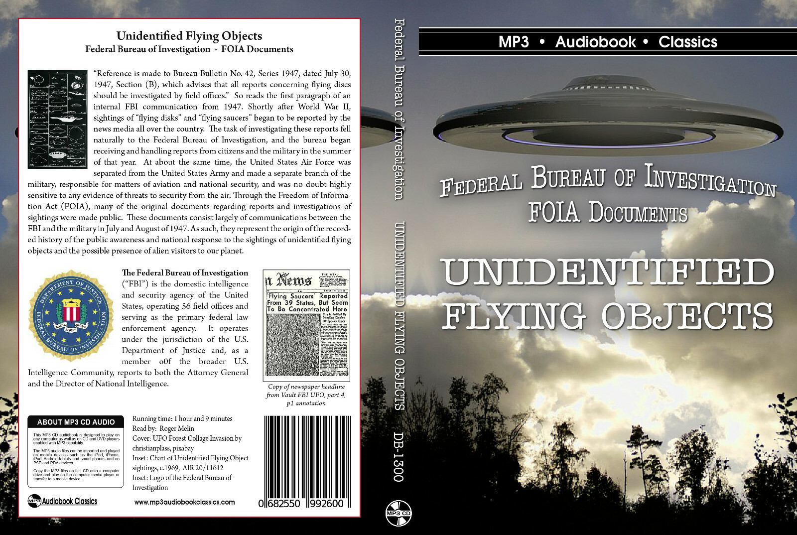 Unidentified Flying Objects — MP3CD Audiobook in DVD case