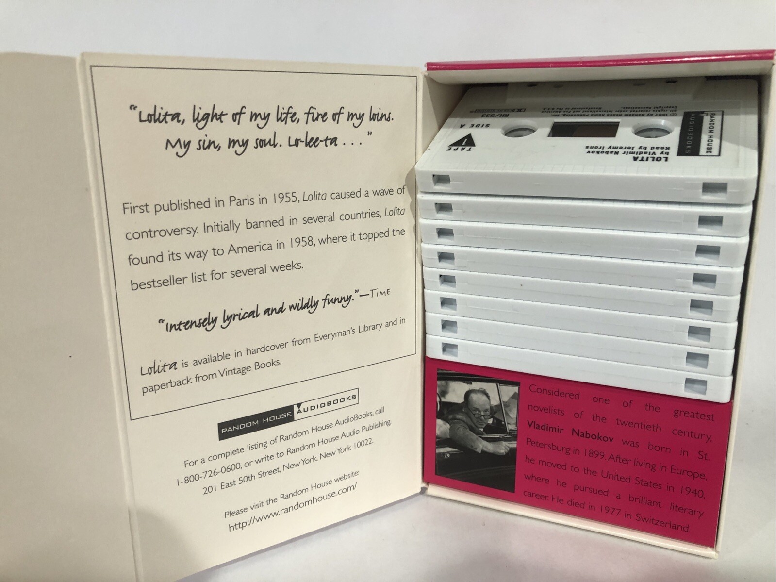 Lolita by Vladímir Nabokov 1997, 8 Audio Cassette, Unabridged edition