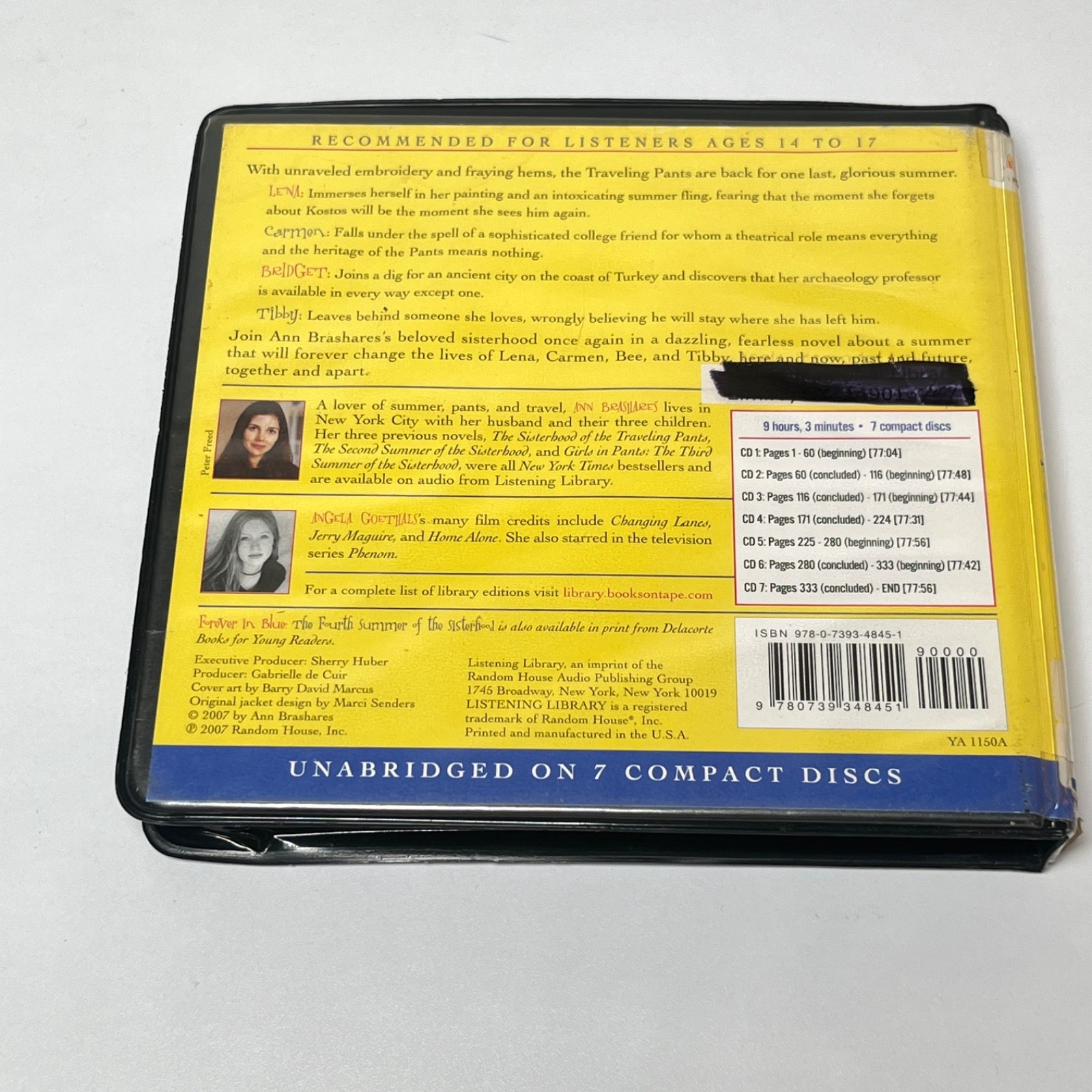 FOREVER IN BLUE by Ann Brashares an Audiobook 7 CD Set VG
