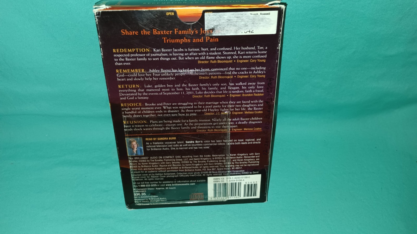 Karen Kingsbury with Gary Smalley- Redemption Series Cd Collection: 2002