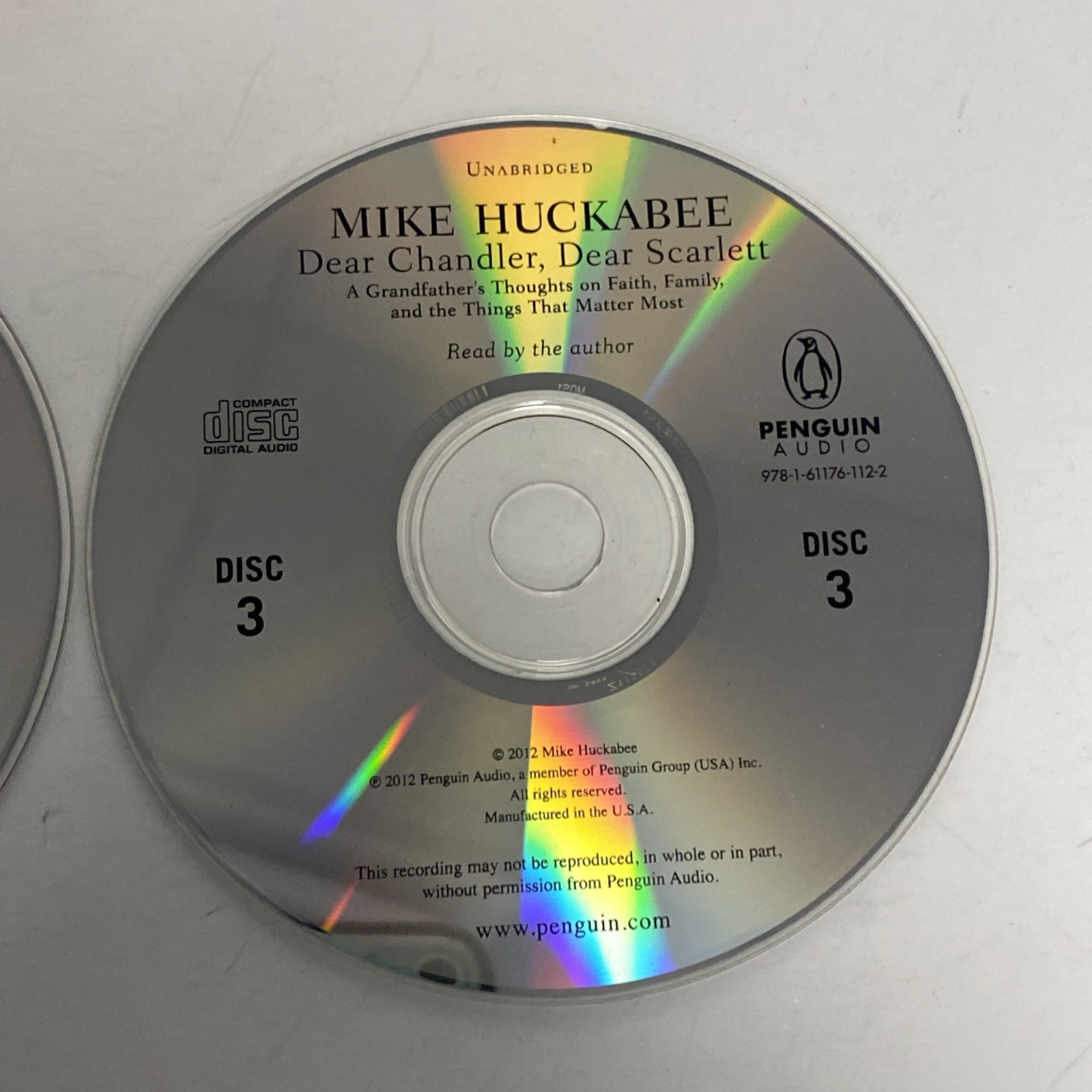 Mike Huckabee — Dear Chandler, Dear Scarlett (2012 Audiobook CD) REAL PICTURES!!