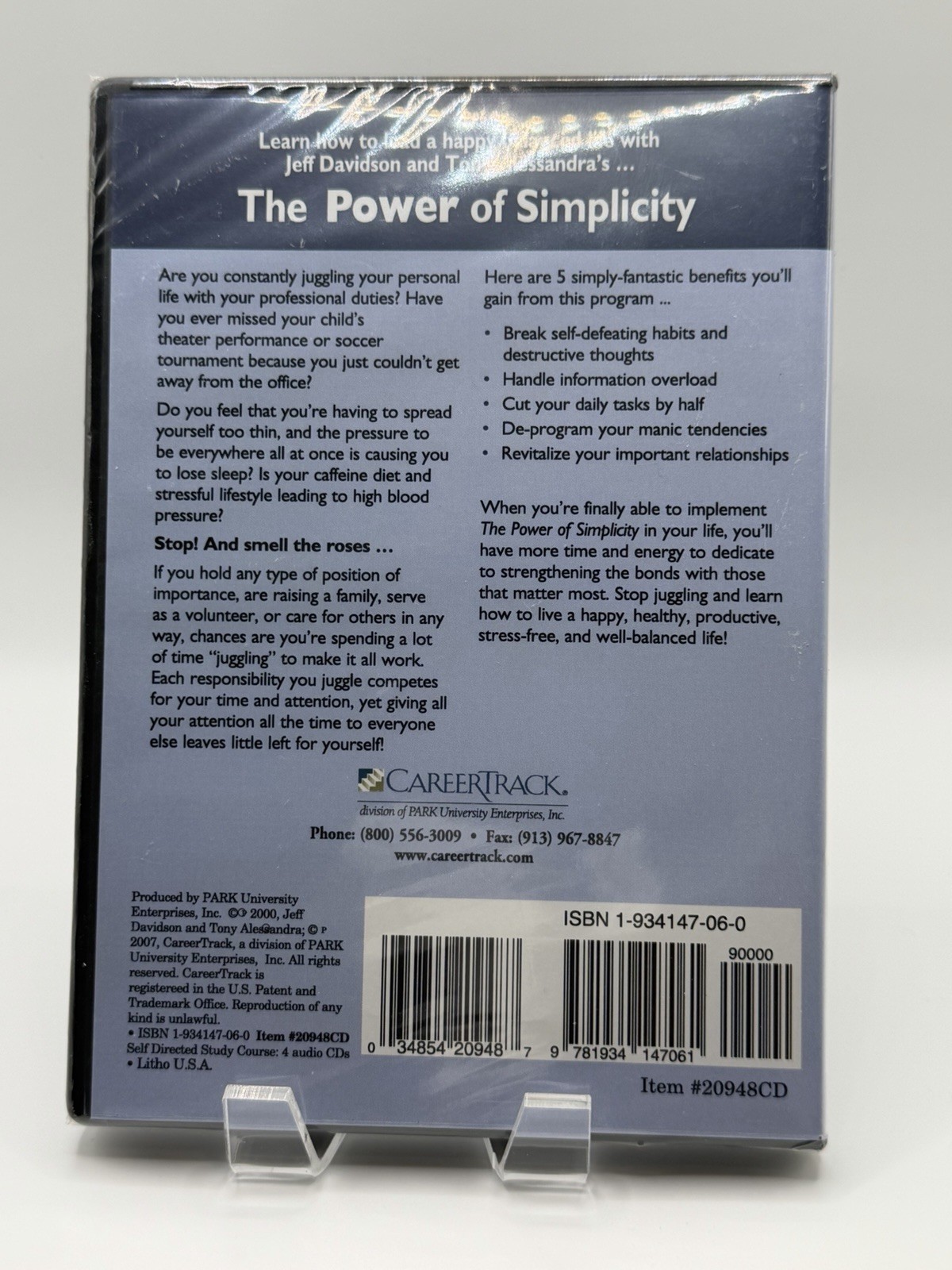 The Power of Simplicity Audio CD Set Jeff Davidson CareerTrack Sealed