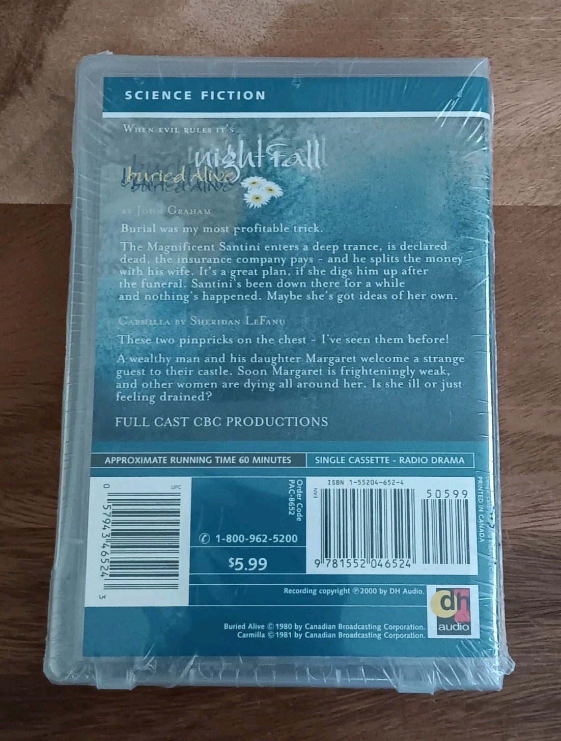 NIGHTFALL — Buried Alive /Carmilla. CBC Radio Drama. Vintage New Sealed Cassette