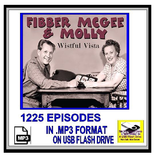 FIBBER MCGEE & MOLLY 1225 Select Comedy Radio Shows OTR MP3 On USB Flash Drive