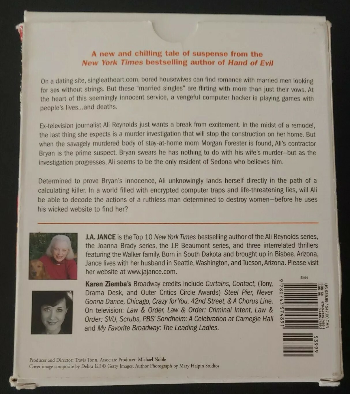 Cruel Intent by J. A. Jance read by Karen Ziemba Unabridged CD Audio Book