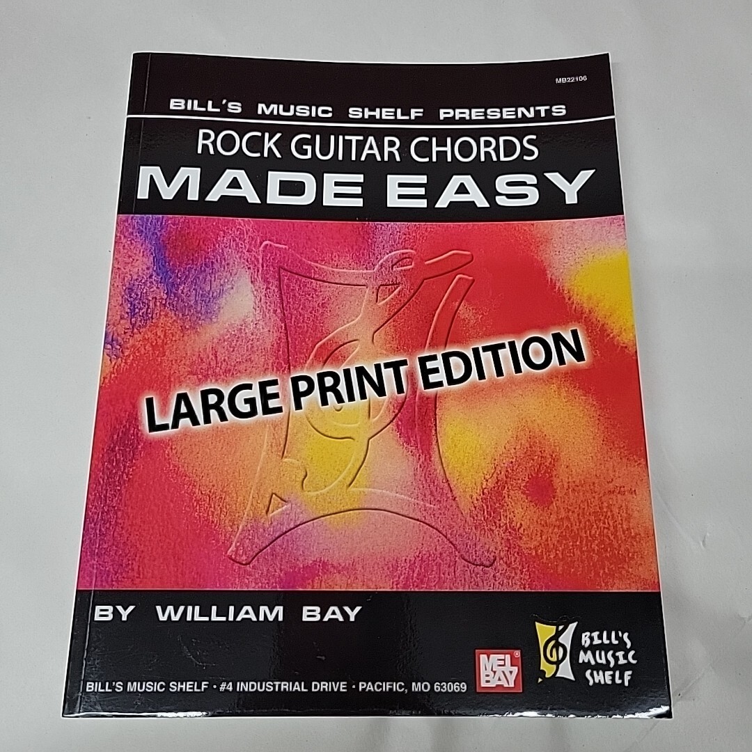 Rock Guitar Chords Made Easy Large Print Instruction Book By William Bay