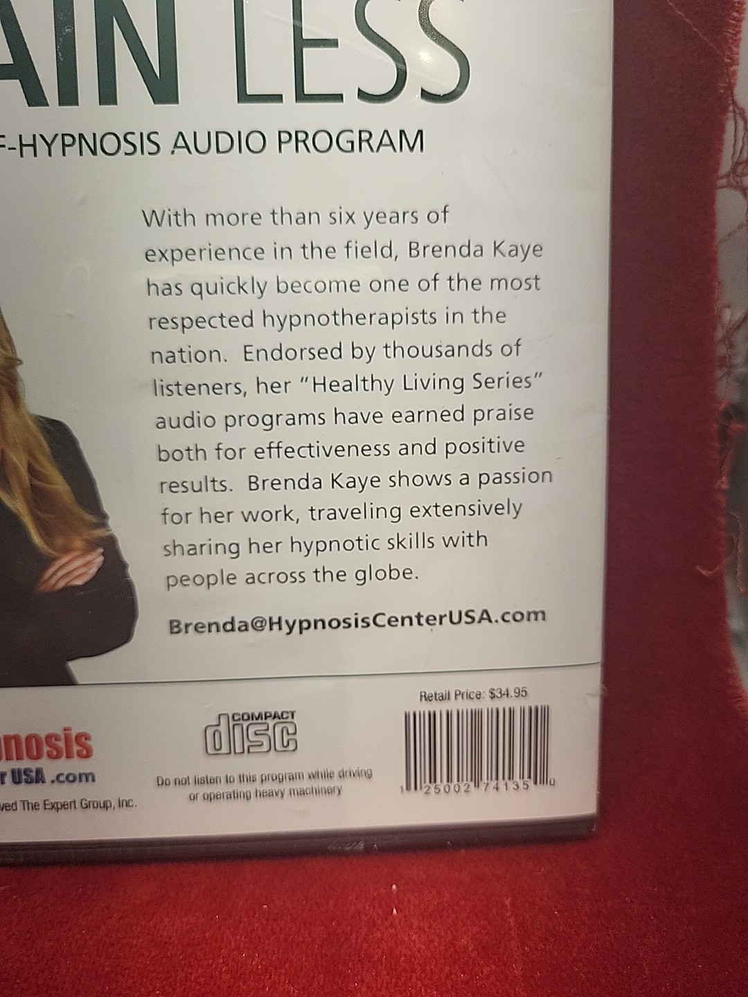 Weight Less + Pain less — Self-Hypnosis Audio Program (CD, lot of 2) Brand New