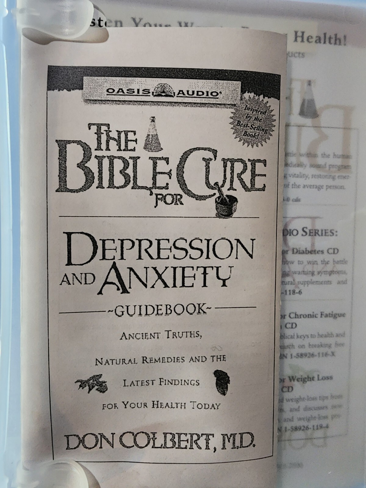 The Bible Cure for Depression and Anxiety: Ancient Truths, Natural R — VERY GOOD