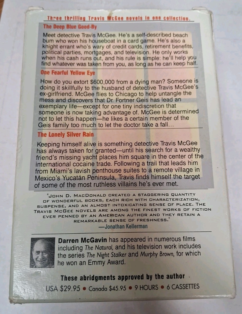 THE JOHN D MACDONALD VALUE COLLECTION AUDIOBOOK CASSETTE DARREN MCGAVIN