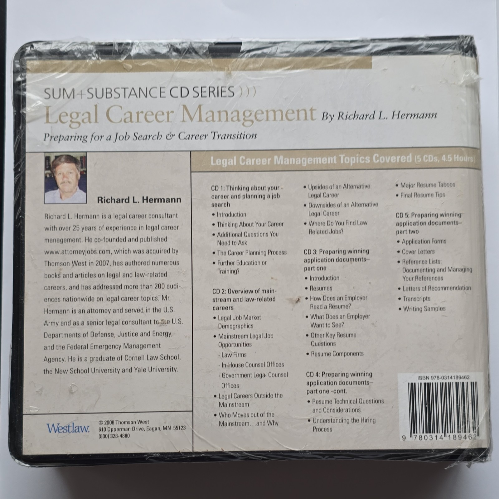 Sum and Substance Legal Career Management CD by Richard L. Hermann, 5 CDs, Thom…