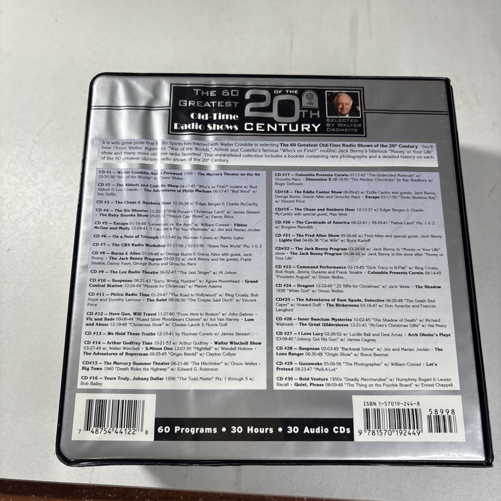 The 60 Greatest Old-Time Radio Shows of the 20th Century (30-Disc CD Set)