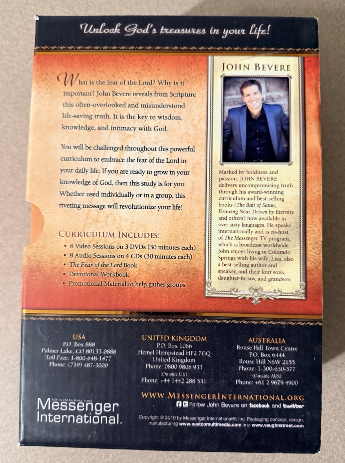 John Bevere The Fear of the Lord Multimedia Curriculum -Complete Book DVD CD Set