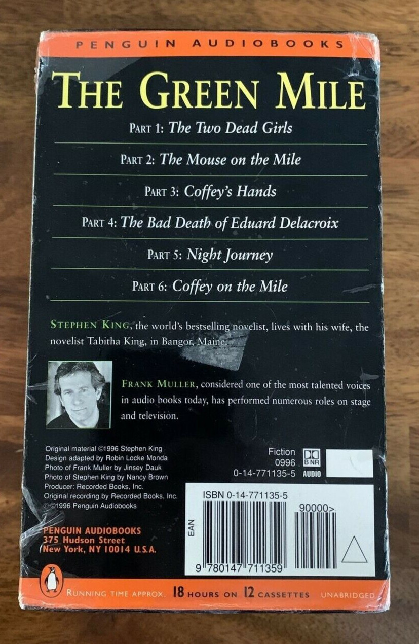 The Green Mile Audio Book Stephen King Cassette Set — New