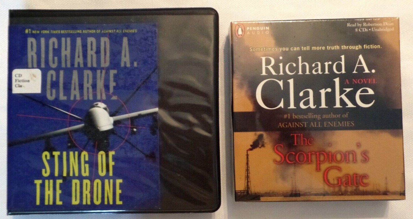 2 Audio Books CD Richard A. Clarke Sting Of The Drone & The Scorpion’s Gate