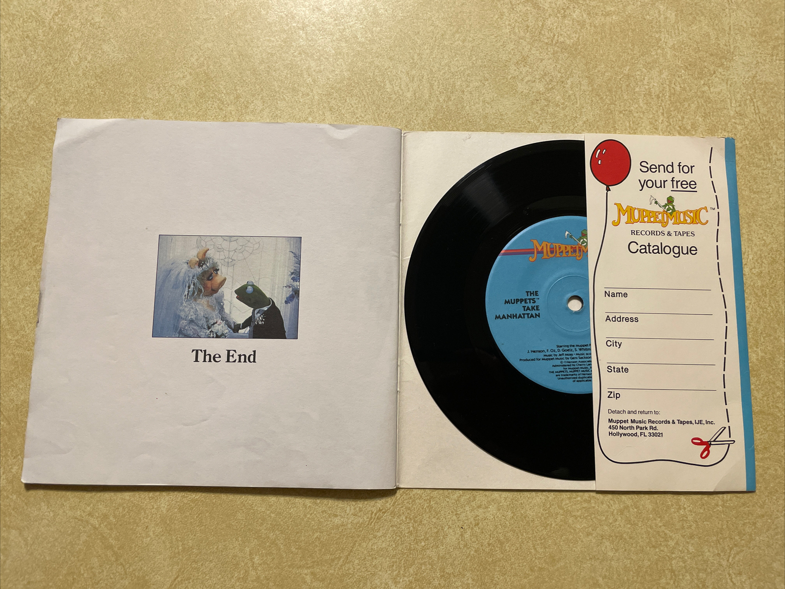 1984 The Muppets Take Manhattan Hear Read See Book & Vinyl Record 33 1/3 RPM