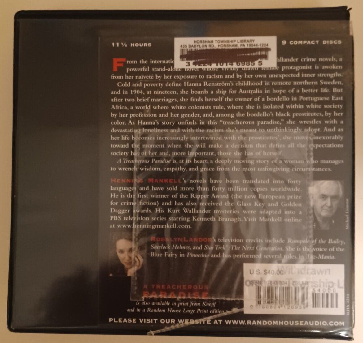 A Treacherous Paradise — Henning Mankell — Unabridged CD Audiobook — EX-Rental