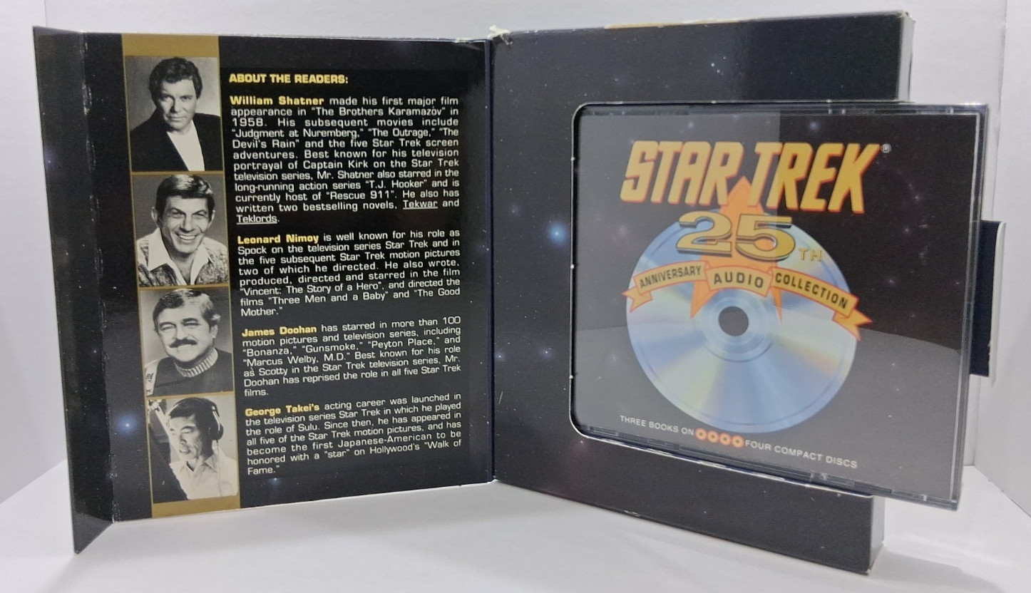 Star Trek 25th Anniversary Audiobook Collection 4 CD 3 Books Shatner Nimoy Takei