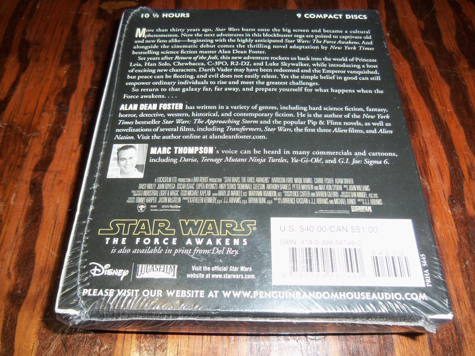 Star Wars the Force Awakens Alan Dean Foster Audiobook 9 CDs