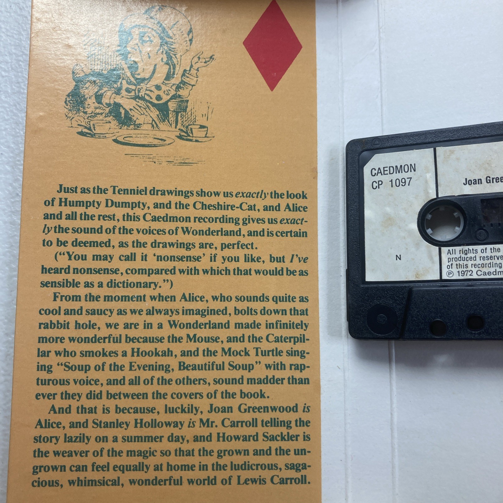 Lewis Carroll — Alice in Wonderland (Cassette, 1979) Joan Greenwood & Holloway
