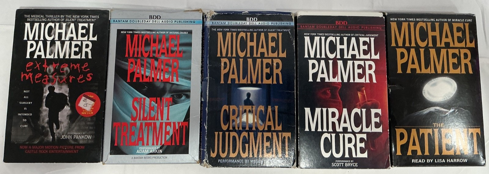 5 Michael Palmer Audio Books On Cassette Tape Extreme Measures, Silent Treatment