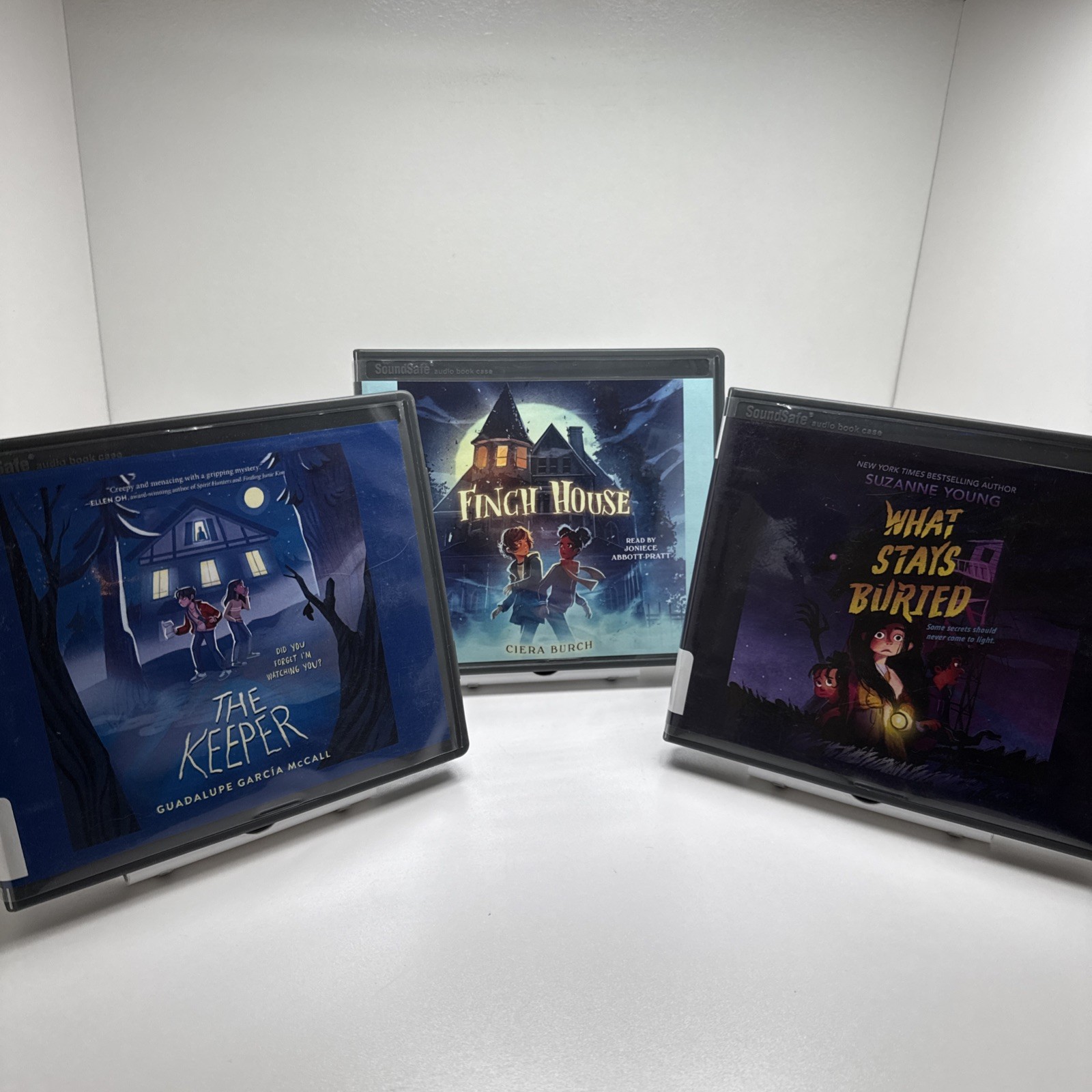 Young Reader Audio Books on CD — Finch House, The Keeper, What Stays Buried