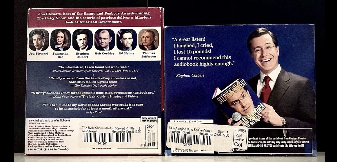 Stephen Colbert Jon Stewart America Book Bundle CD Audiobooks Book Comedy Satire