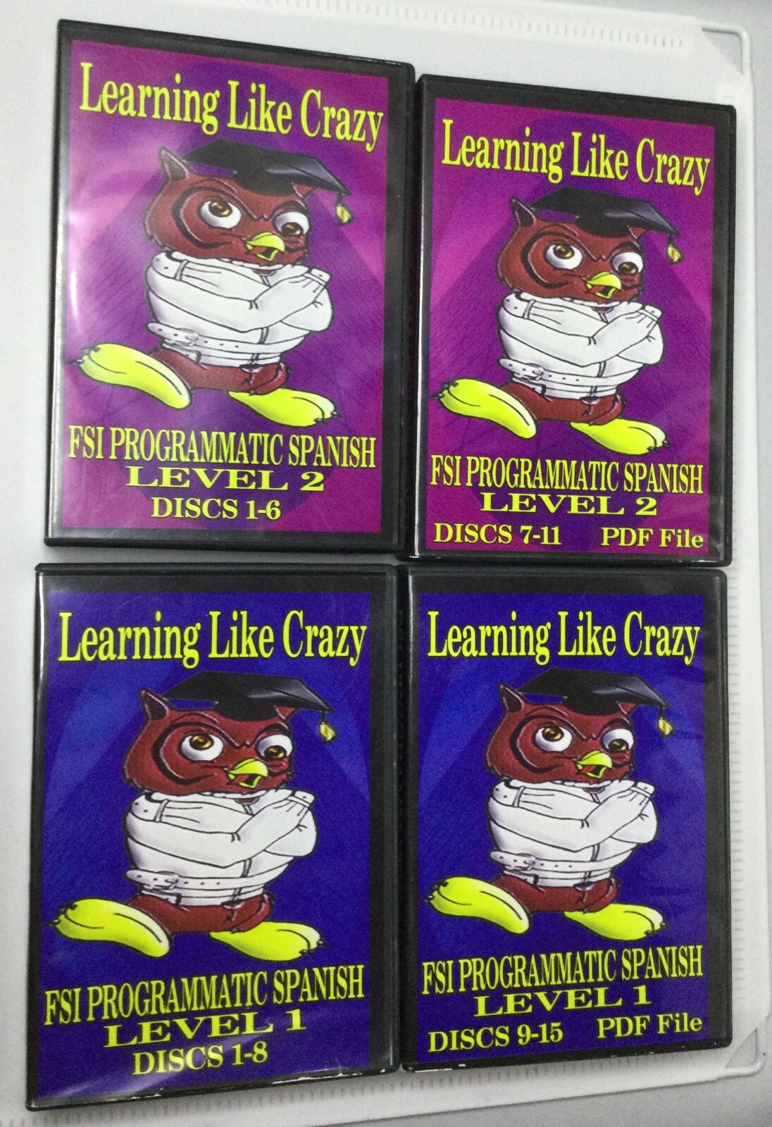 Learning Like Crazy FSI Programmatic Spanish 26 CD Set levels 1 & 2