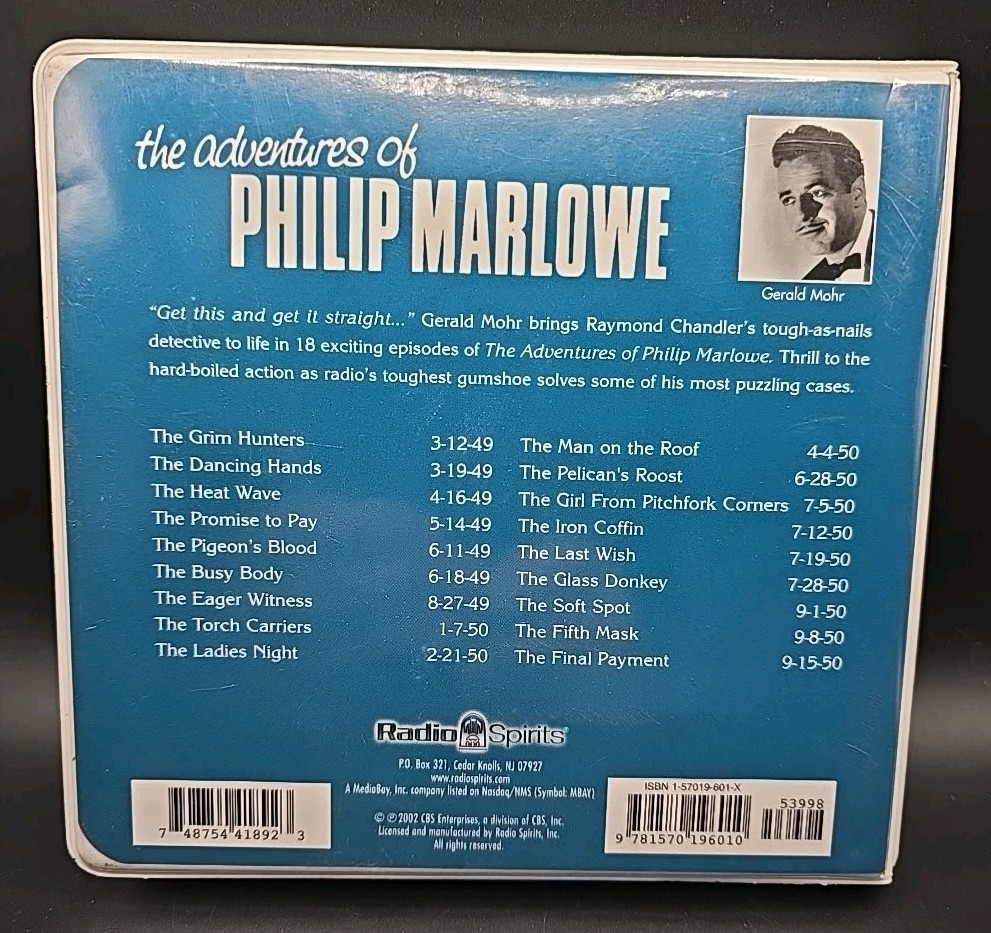 The Adventures Of Philip Marlowe Radio Spirits Audio 9 CDs 2002 HTF Rare