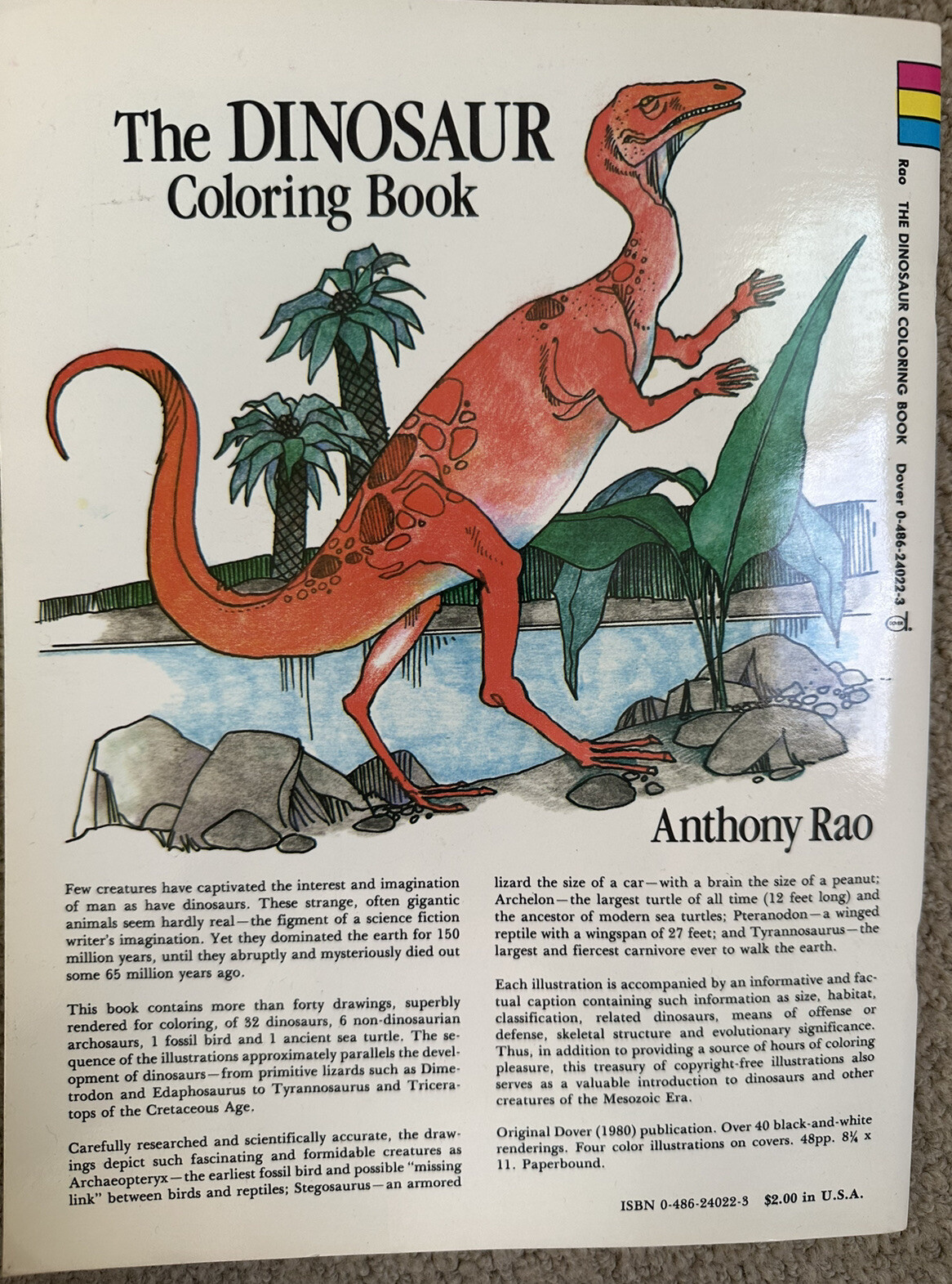 The Dinosaur Coloring Book (Dover Nature Coloring Book) by Anthony Rao