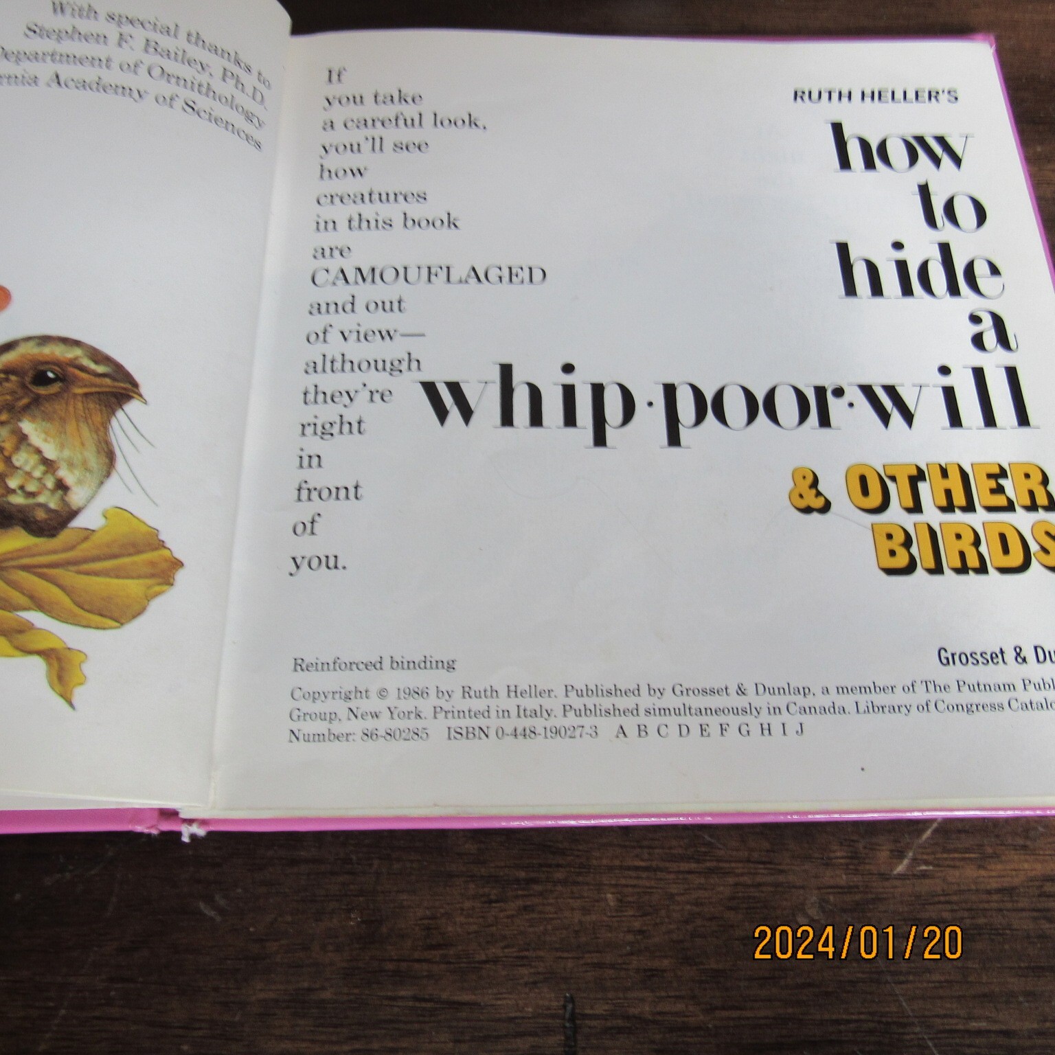 Ruth Heller’s-How to Hide a Whippoorwill & Other Birds-HC Book-1986-Heller