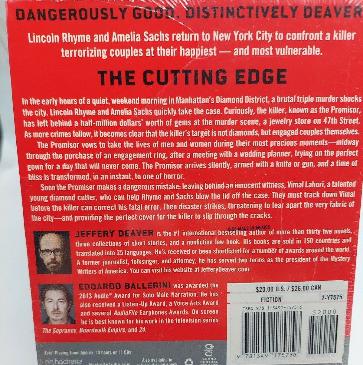 The Cutting Edge by Jeffery Deaver A Lincoln Rhyme Novel Unabridged Audiobook CD