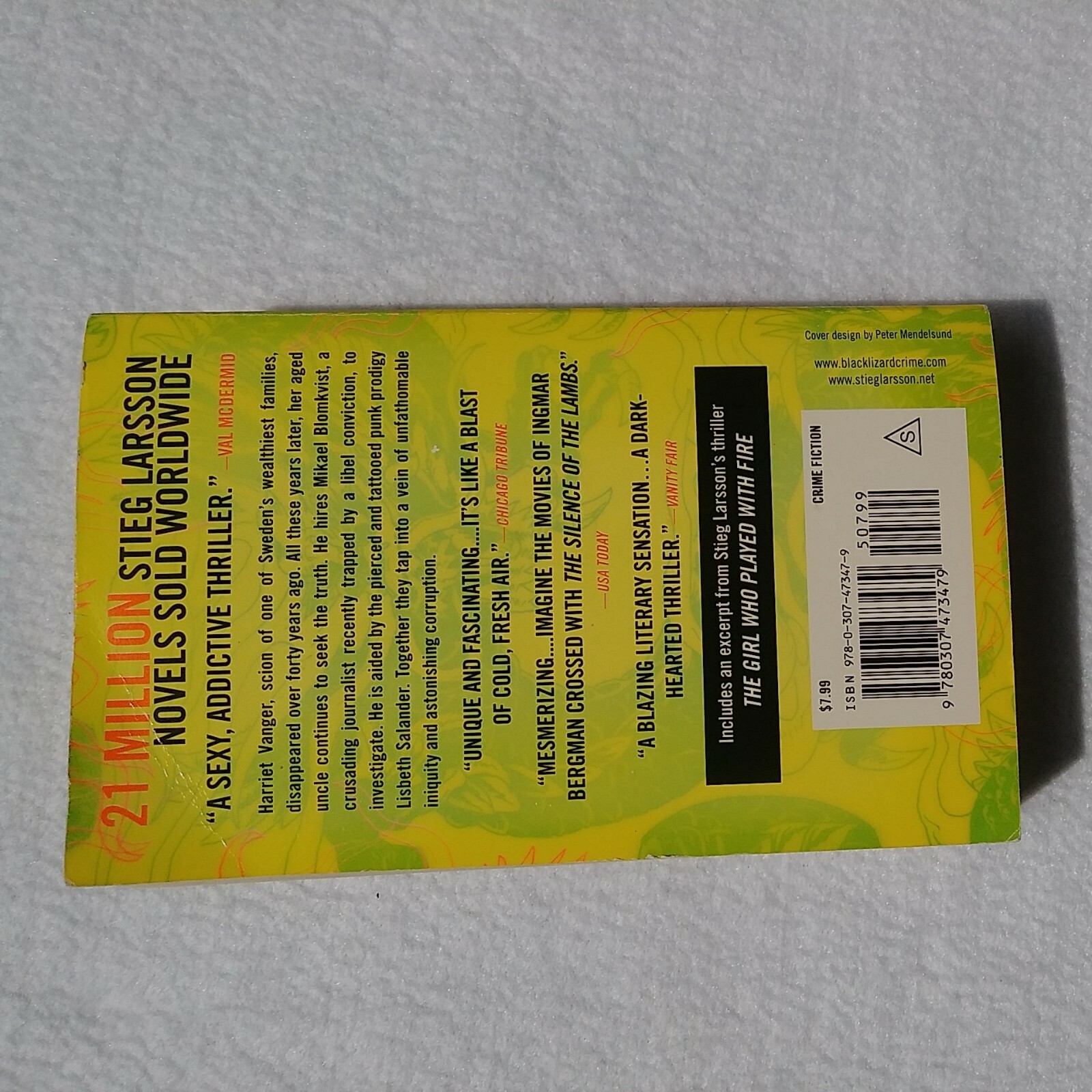 The Girl with the Dragon Tattoo Stieg Larsson Paperback Thriller Bestseller