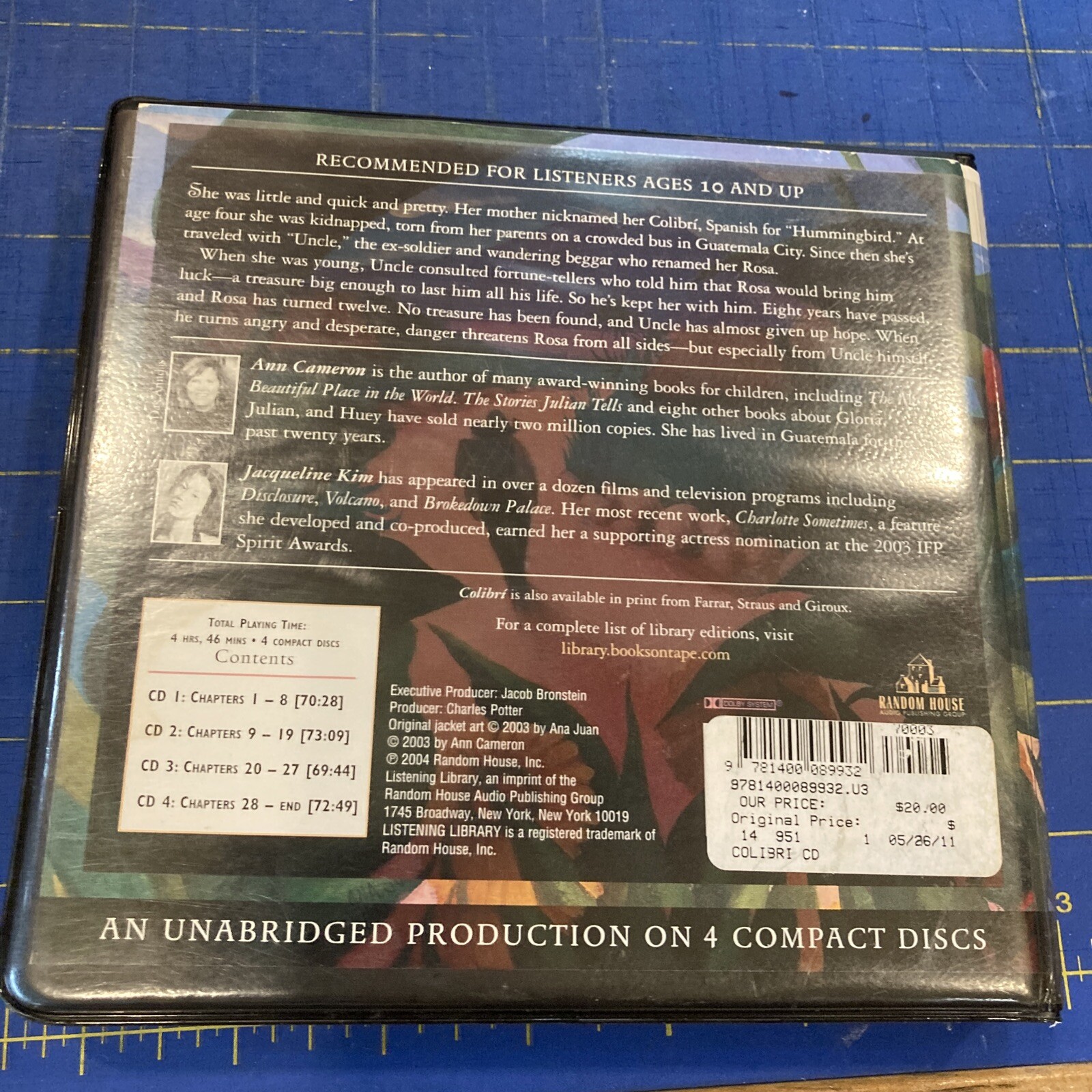 Colibri — Audio CD By Ann Cameron — GOOD Audiobook 4 CD Set￼