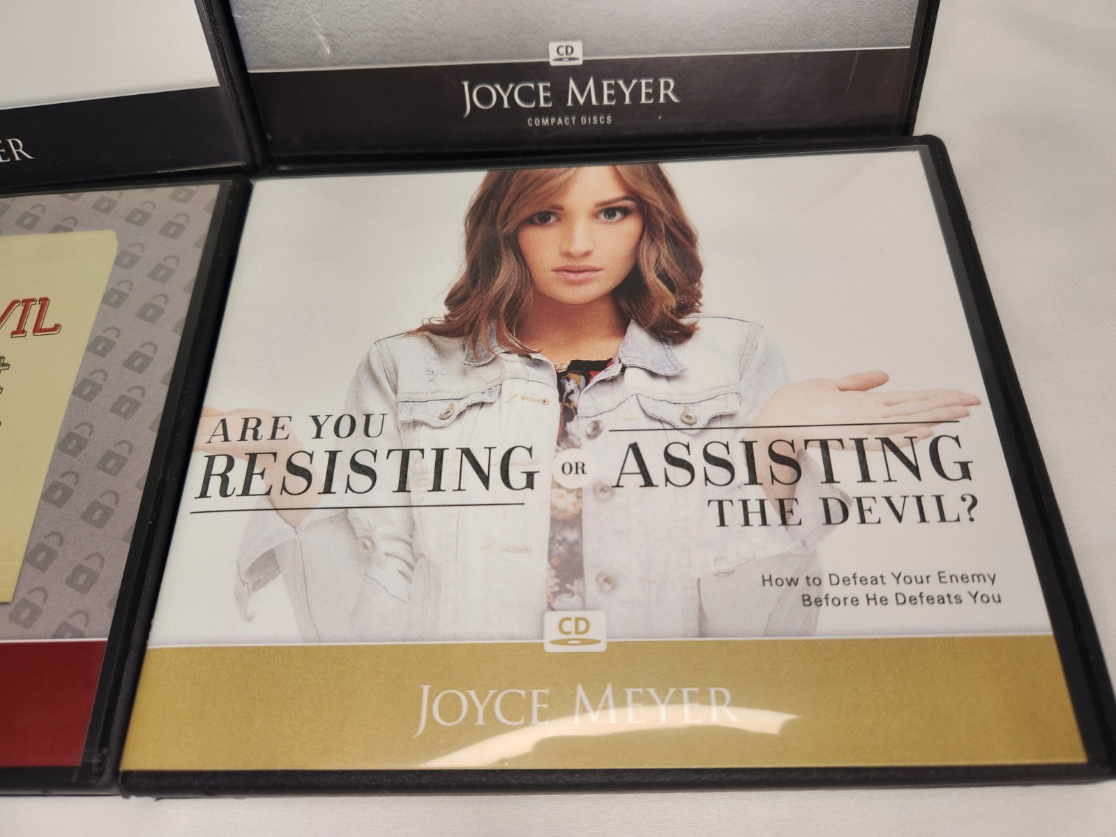 Lot Of 4 Joyce Meyer AudioBook CDs Resisting Temptation Habits Devil — Very Good