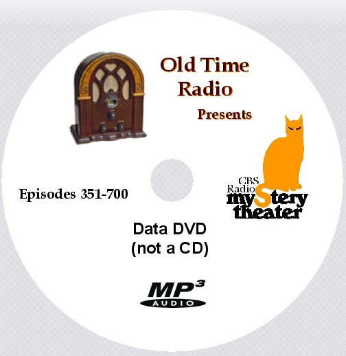 CBS RADIO MYSTERY THEATER, Complete Series, All 1399 Episodes on 4 MP3 DVDs