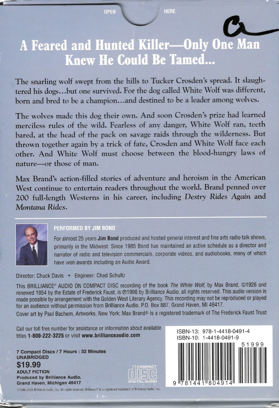 AUDIOBOOK / “THE WHITE WOLF» / by MAX BRAND / 7 1/2 HOURS OF WESTERN ACTION