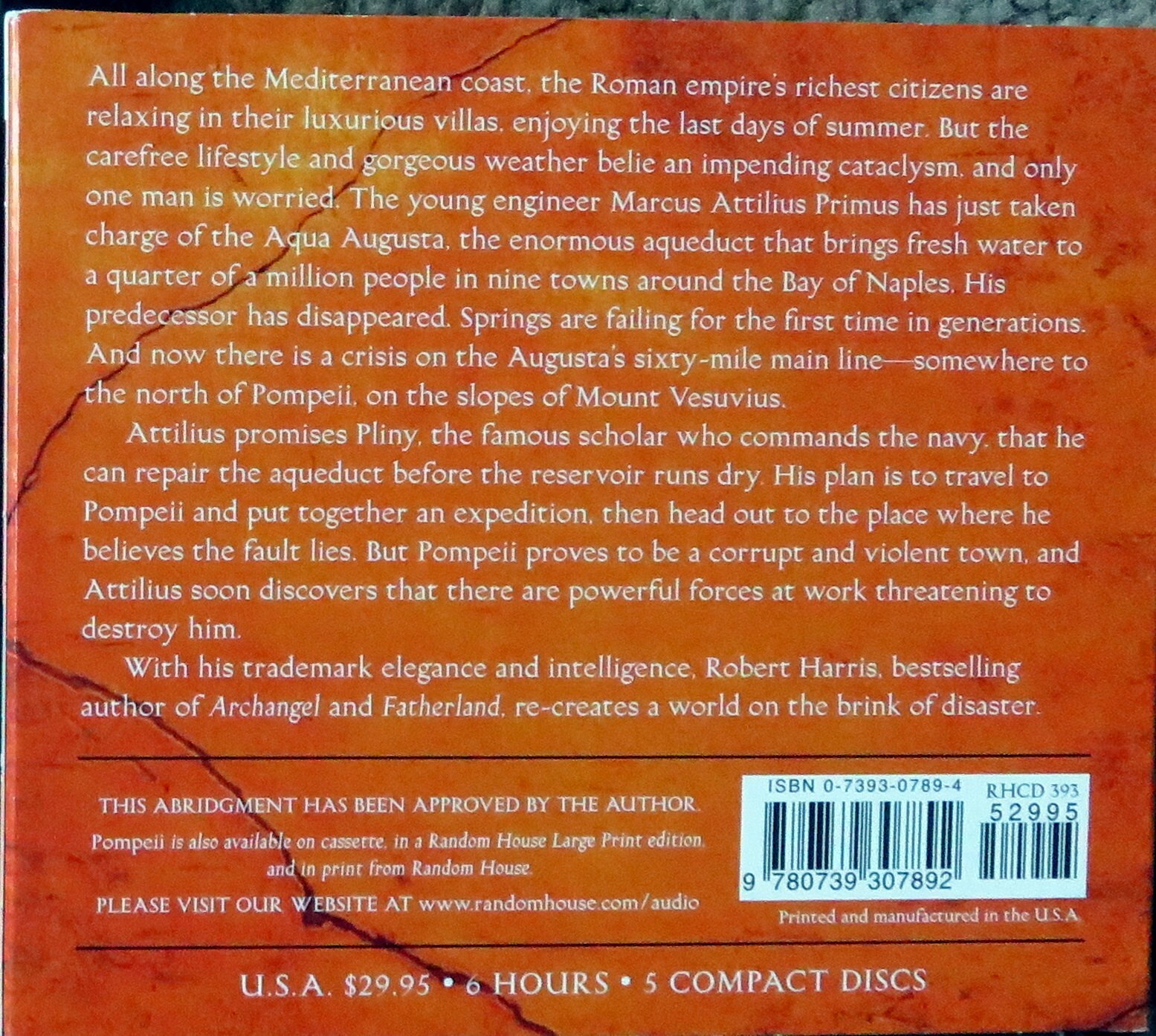 ROBERT HARRIS — Two (2) Audiobook CDs — Pompeii, Imperium