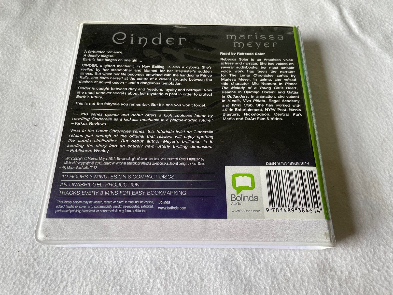 [EX-LIBRARY] Cinder by Marissa Meyer Unabridged Audiobook on 8 CDs