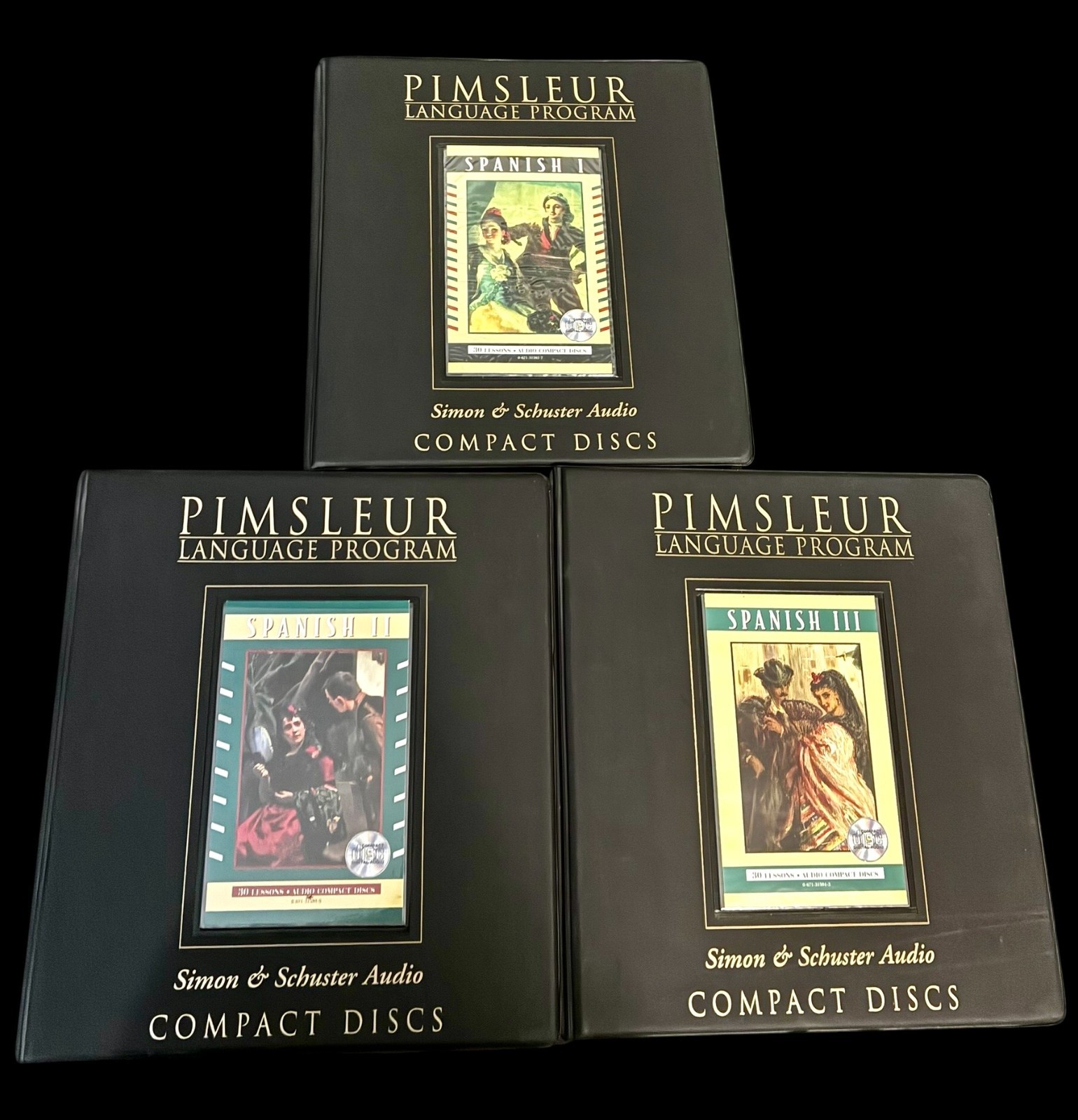 PIMSLEUR Language Program SPANISH Vols 1,2,3 Audio CDs x 48 total +Booklets