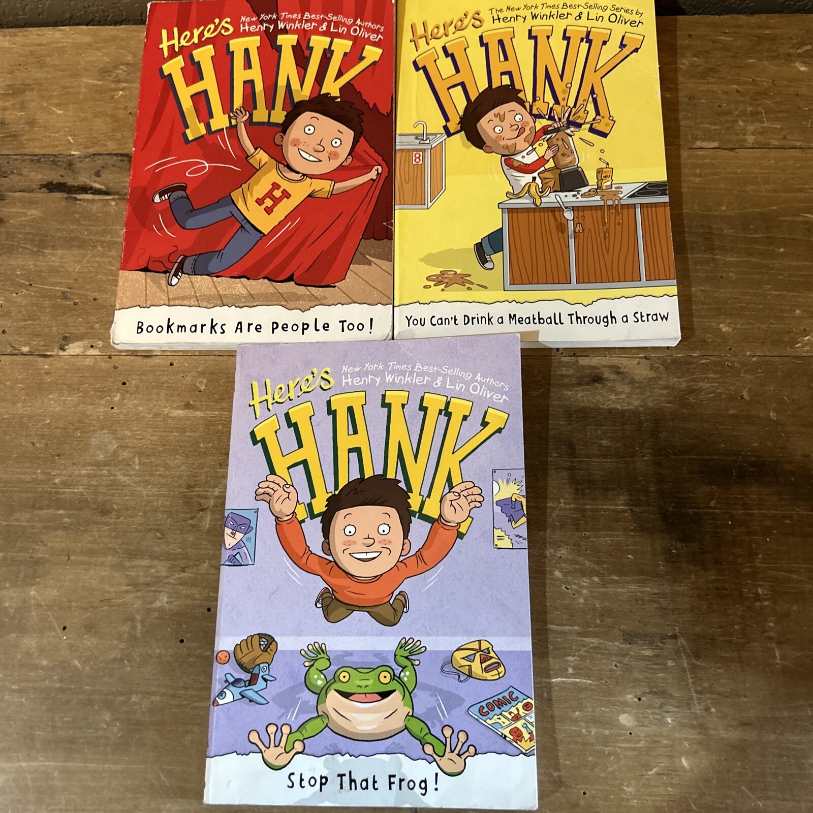 Lot 3 Here’s Hank Books Bookmarks Are People Too! #1 #3 #7 Stop That Frog More
