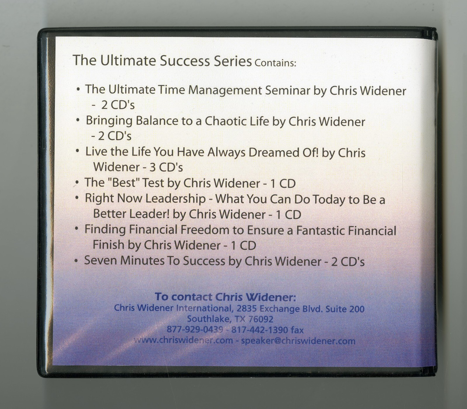 The Ultimate Success Series — Chris Widener — Audiobook 12CD