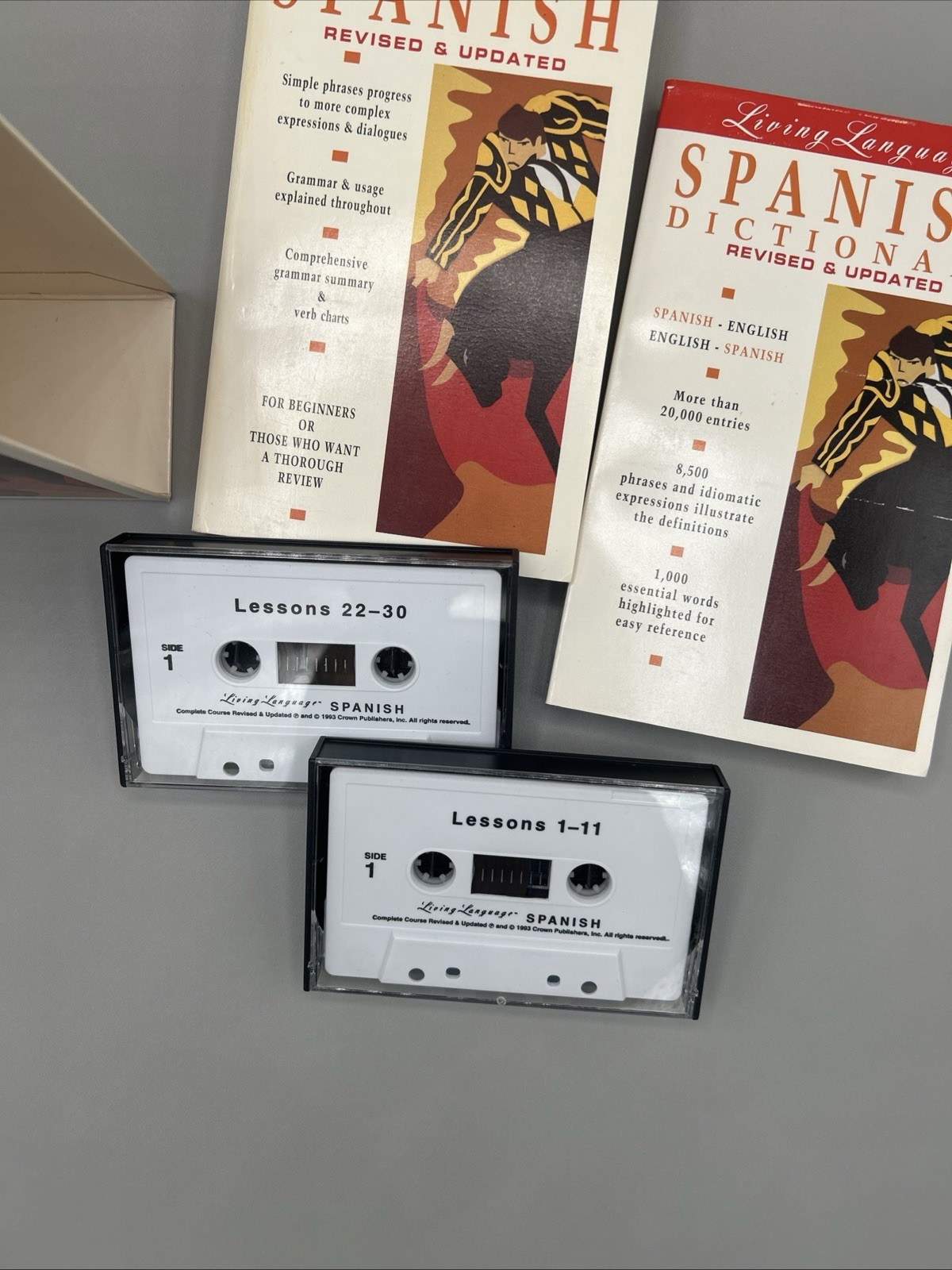 Spanish Course~Living Language w/2 Cassette Tapes & 2 Books: Basic-Intermediate