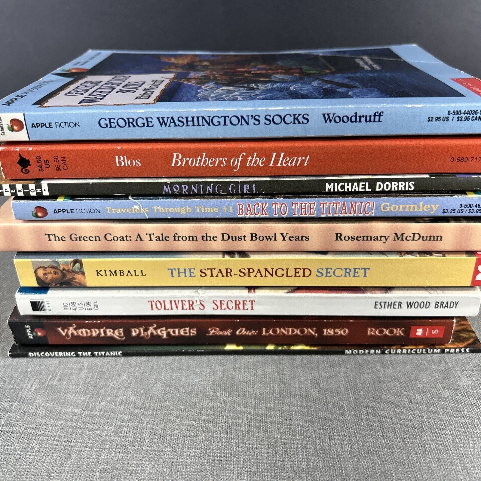 Childrens Historical 9 Paperback Book Lot Titanic Vampire Toliver’s Secret