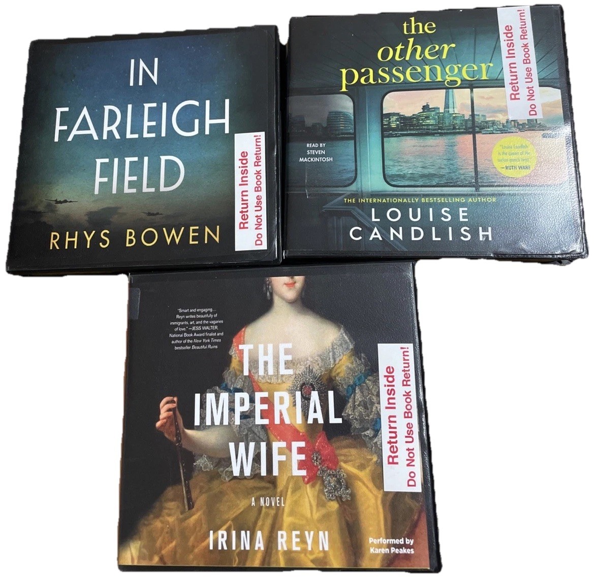 Lot/3 Audiobooks EX Library IN FARLEIGH FIELD ,IMPERIAL WIFE, OTHER PASSENGER